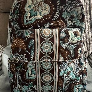 Vera Bradley Teal and Brown Quilted Backpack